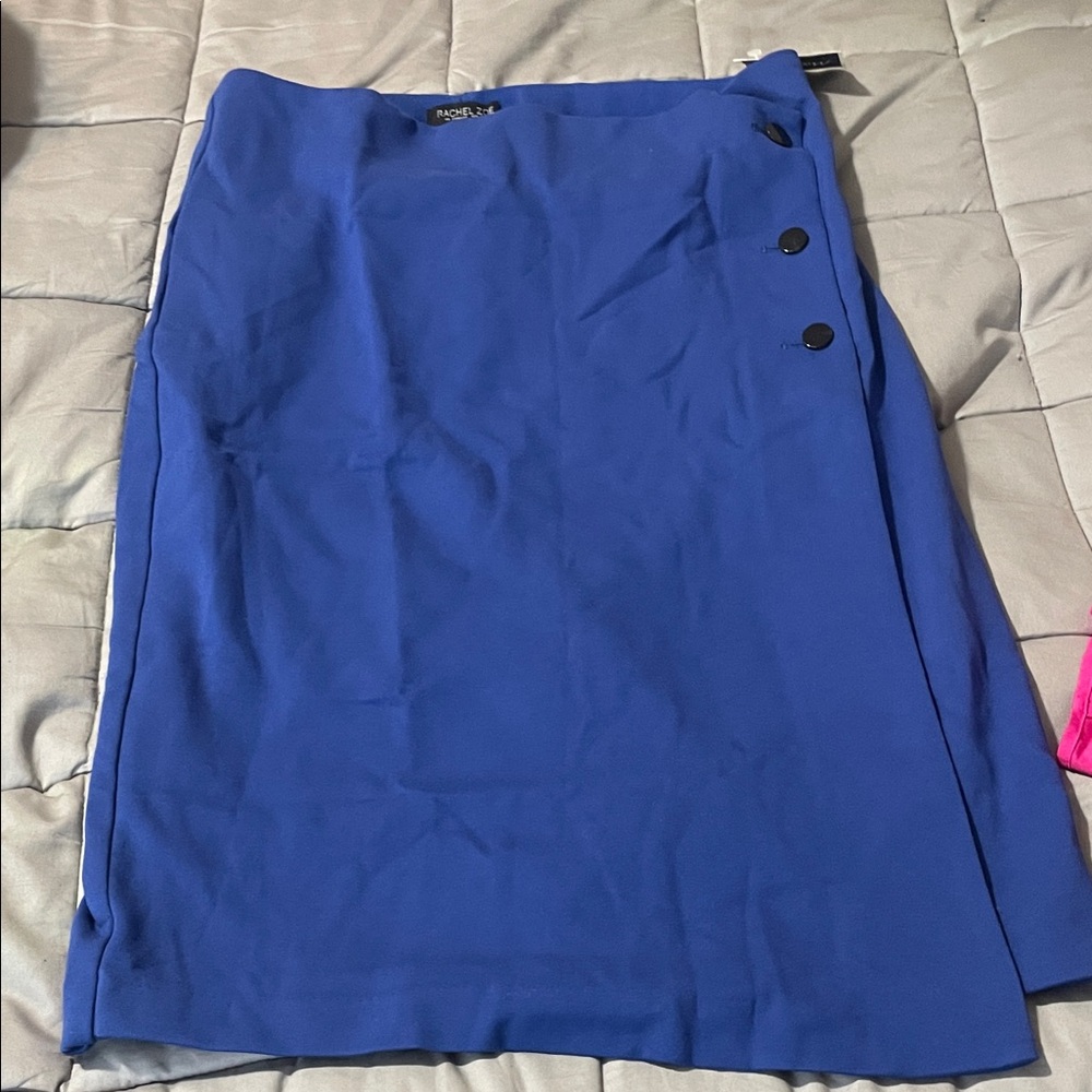 Rachel Zoe Royal Blue Pencil Skirt with Button Accents